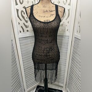 Sexy Boho Crochet Swimsuit Cover Up with Fringe